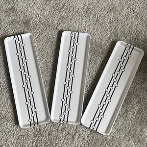 IKEA Bevista black white vintage tray set of 3